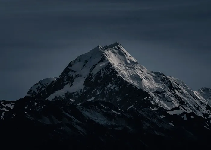 背景，冷，酷，暗，弗罗斯特，冰，山，晚上，高峰，山脊，洛基，风景，天空，雪，峰顶，谷