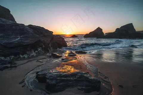 海岸,长城,海洋,岩石,海,天空,夏季,日落 海岸,长城,海洋,岩石,海,天空,夏季,日落