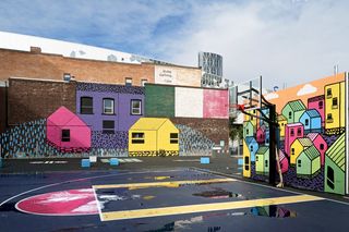 活动，篮球，城市，多彩，游戏，涂鸦，篮球，社区，室外，公园，娱乐，休闲，城市