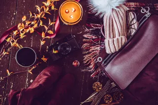 秋季，相机，蜡烛，咖啡，秋天，帽子，钱包，科技