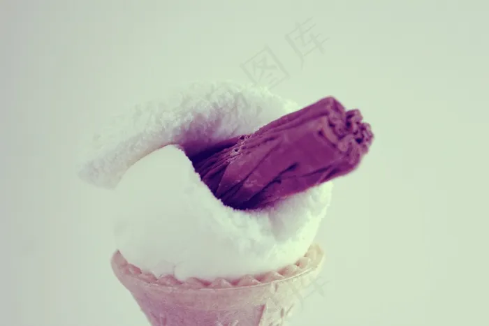巧克力，锥，奶油，冰，老，复古