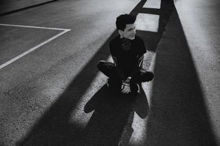 男人，神秘，阴影，坐在