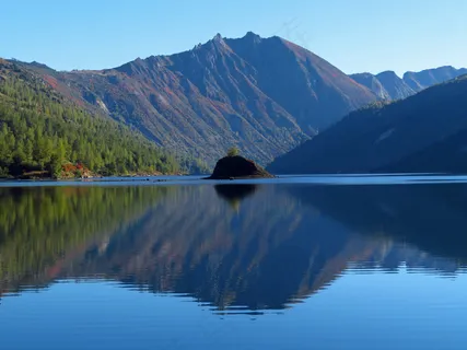 冒险，美丽，蓝蓝的天空，徒步旅行，湖，景观，性质，户外，风景，夏季，旅行，旅游癖，水