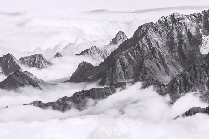 云，冷，天空，雪，视图，远景，野生，冬季