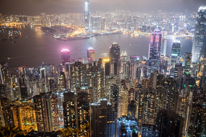建筑，城市，混凝土，金融，玻璃，香港，九龙，天空，天际线，摩天大楼