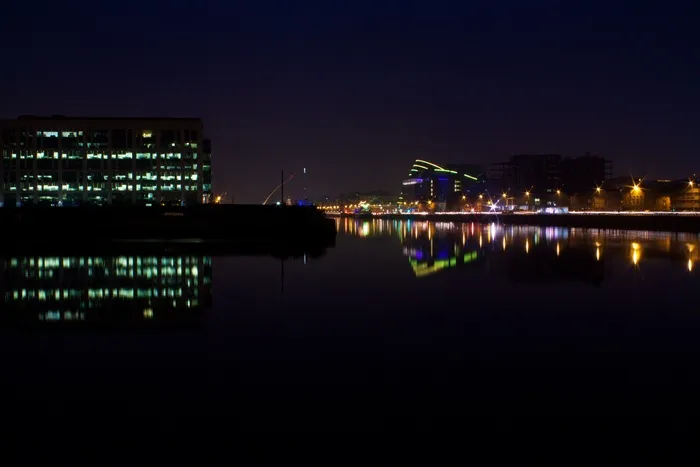 建筑，Cc0，城市，黑暗，都柏林，高分辨率，爱尔兰，灯火，夜，海洋，河，海，天际线，股票照片，水