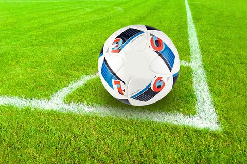 球，角，旗，足球，目标，草，踢，球场，足球，世界杯