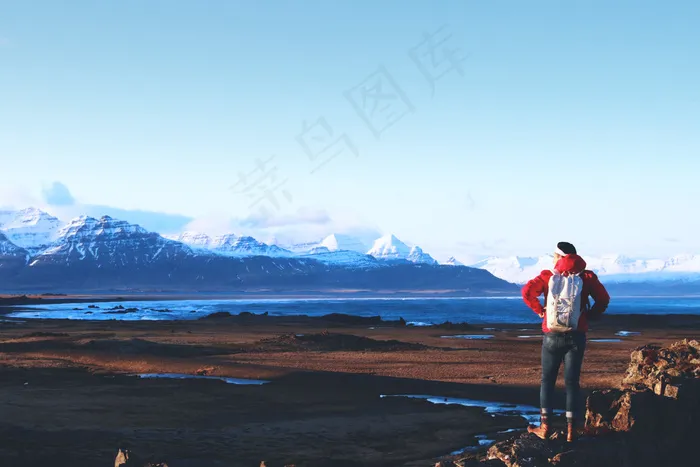 冒险，距离，探索，探索，之一，视图，远景，走，步行，冬季