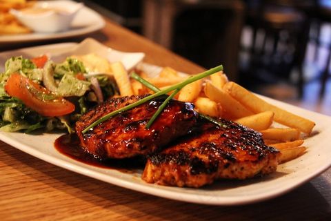 晚餐，食物，膳食，猪肉