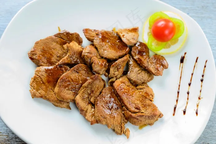 晚餐，食物，肉，肉，板，板，猪肉
