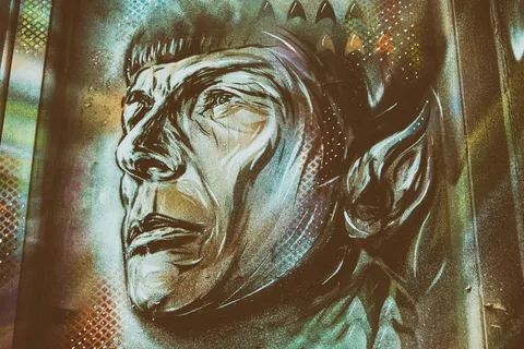 涂鸦,壁画,Spock,星际迷航,街头艺术 涂鸦,壁画,Spock,星际迷航,街头艺术