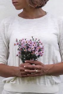 美丽，金发女郎，水华，花束，鲜花，花园，控股，春天，女人