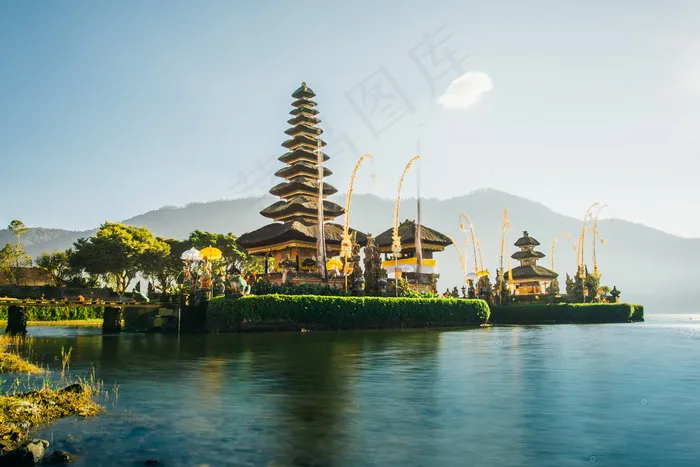 佛教寺庙，平静，印度教，祈祷，祈祷，纯度，宗教，精神，水