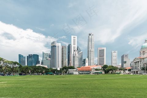 建筑，城市，混凝土，财政部，玻璃，新加坡，天空，摩天大楼