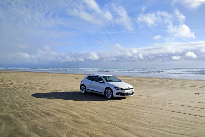 海滩，汽车，汽车