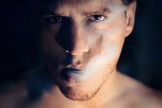 癌症，香烟，眼睛，眼睛，脸，之一，烟，吸烟，Vape，Vaper，Vaping