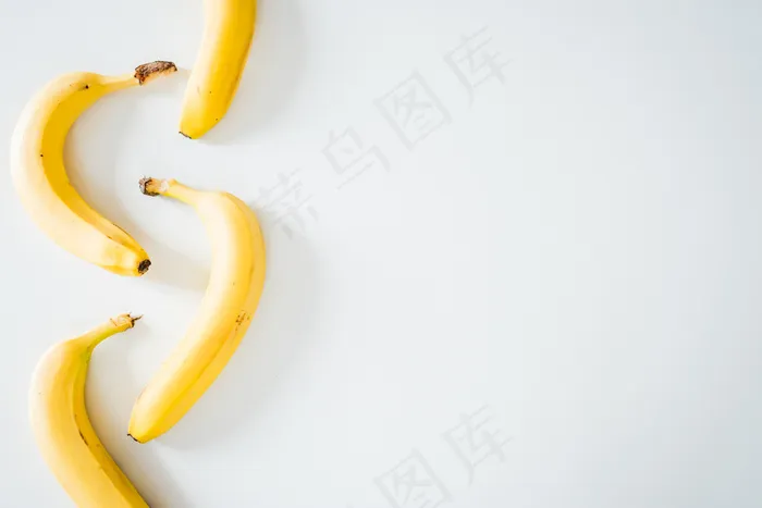 香蕉，特写，节食，新鲜，水果，健康饮食，隔离，没有人，有机，果皮，成熟，素食，维生素，白，黄色