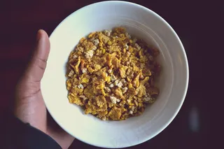 早餐，谷物，食品，手，手