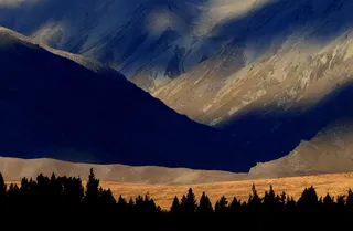 云团，剧烈，黄昏，森林，山，性质，风景，剪影，太阳，阳光，日落，树木，谷