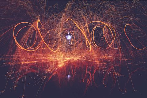 抽象，烟花，工业，工业，光，之一，夜，方