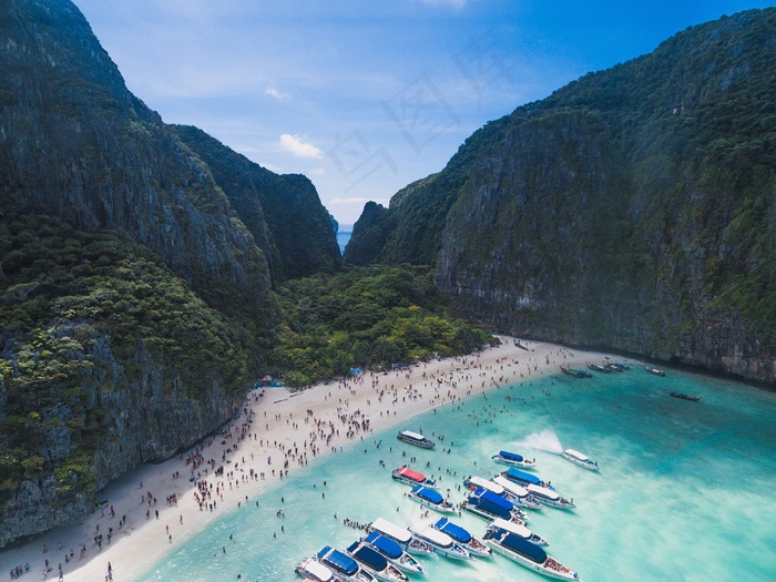 海滩，蓝色，船，峡谷，云，景观，和平，人，岩，风景，天空，度假，温暖，水，世界