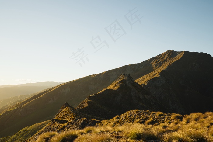 冒险，徒步旅行者，山，户外，高峰，风景，天空，阳光，视图，癖