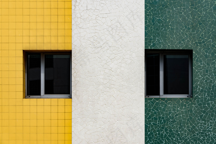 建筑，多彩，创意，设计，外观，图案，对称，城市，墙壁，Windows