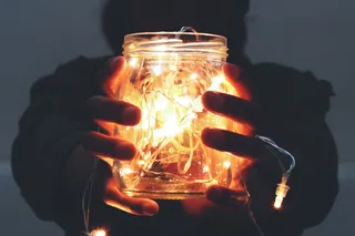 灯泡，瓶子，光，男人，乡村