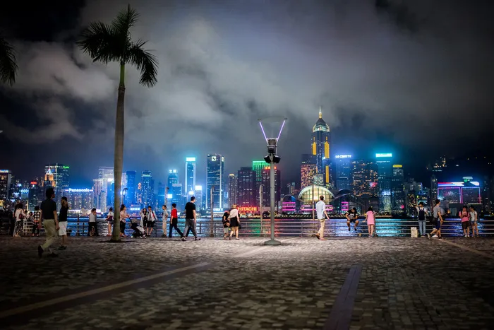 建筑，城市，混凝土，财务，玻璃，香港，九龙，天空，天际线，摩天大楼