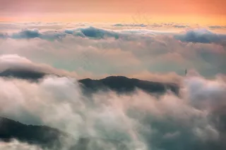 云，云，距离，高清壁纸，山，天空