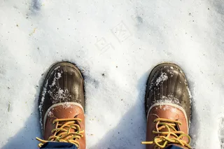 冷，脚，鞋类，冰，鞋，鞋子，雪，冬季