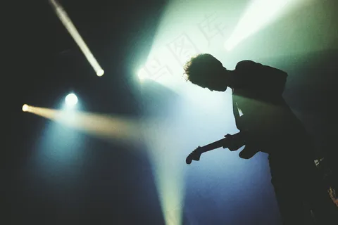 吉他，灯，之一，音乐家，党，球员