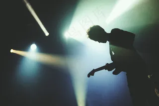 吉他，灯，之一，音乐家，党，球员