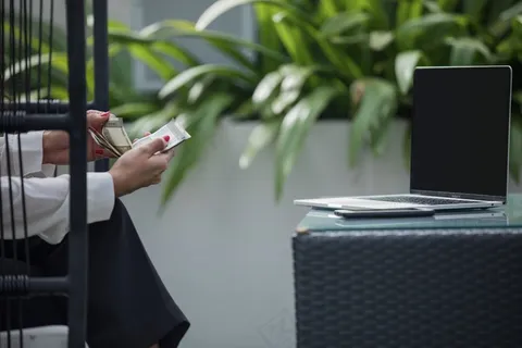 女商人，计算机，企业，数字设备，自由职业者，互联网，笔记本电脑，Macbook，钱，网络，坐着，无线