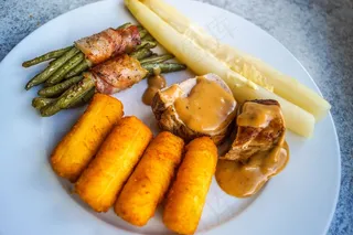 晚餐，食品，肉，肉，板，猪肉