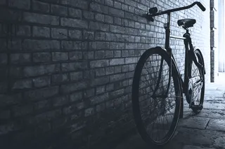 自行车，自行车，砖，剧烈，喜怒无常，旧，老式，墙