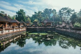 巴厘岛，印度教，和平，安静，天鸟，寺庙，水