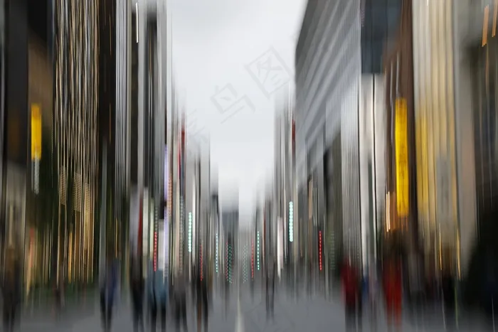 摘要，背景，模糊，建筑物，忙，人群，白天，市中心，运动，人，路，现场，城市，步行