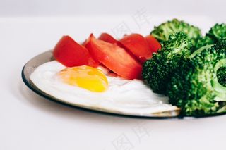 早餐，鸡蛋，鸡蛋，食品，西红柿