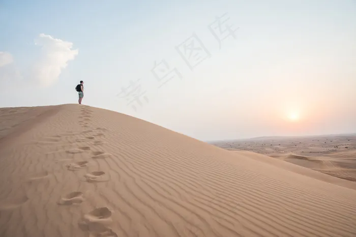 沙漠，迪拜，沙丘，阿联酋，nomade，沙，天空，日落，旅行者，温暖