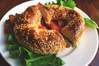 百吉饼，百吉饼，早餐，食品