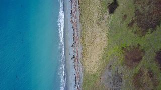 以上，空中，海岸，碎片，无人机，海洋，户外，沙，海，滨，水，波浪，湿地