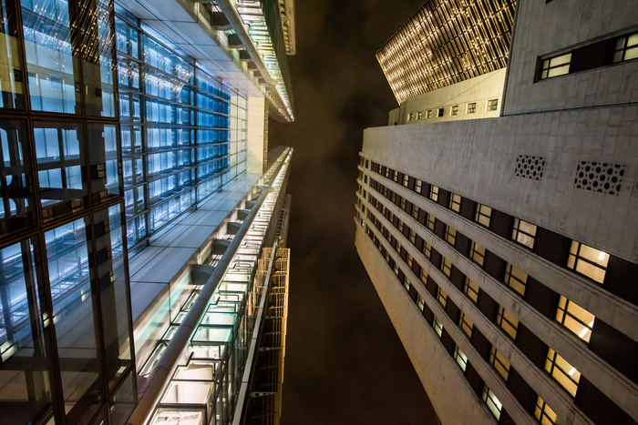 建筑，城市，混凝土，金融，玻璃，香港，九龙，天空，天际线，摩天大楼