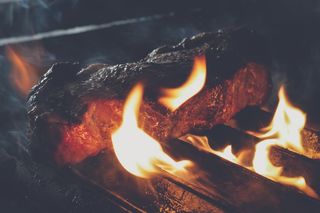 烧烤，烧烤，烧烤，牛肉，晚上，火，火焰，食品，肉，肉，夜，牛排，牛排
