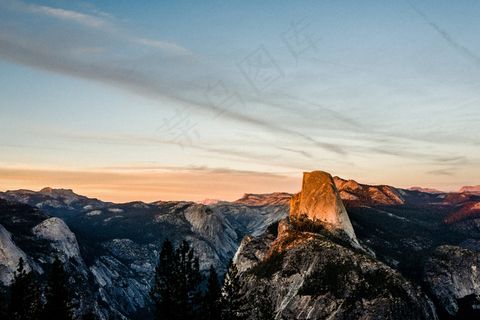 背景，背景，蓝蓝的天空，冷，山，高峰，雪，日落，冬季