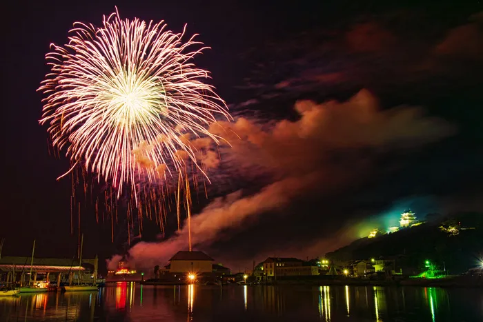 烟花，晚上，聚会
