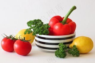 碗，碗，饮食，新鲜，健康，健康，柠檬，柠檬，辣椒，辣椒，西红柿，西红柿，西红柿，蔬菜，蔬菜