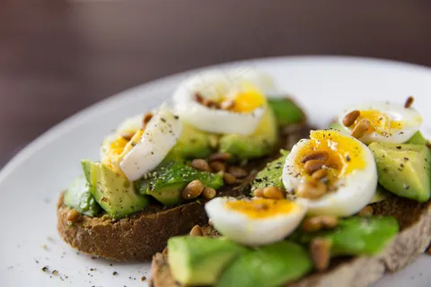 鸡蛋，健康，生菜，板，沙拉