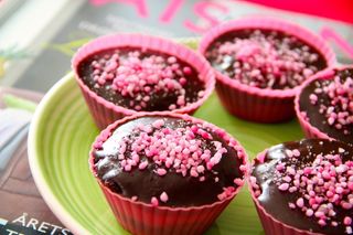 蛋糕，蛋糕，松饼，松饼，粉红色，糖，甜，甜