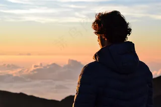 冒险，登山者，攀爬，云，云，多云，探索，探索，之一，天空